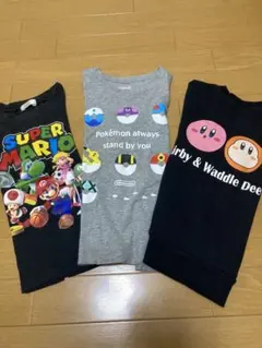 スーパーマリオ・ポケモン・カービィ トレーナTシャツー3点セット