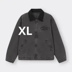 【新品未使用】ダークグレー　GU ウォッシュドコットンワークジャケット