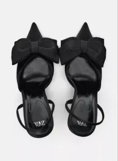 ZARA リボンハイヒール　ミュール