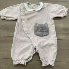 petit main 猫の顔　ポシェット　ロンパース　50-70 ハロウィン