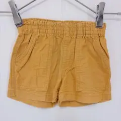エルフィンドール ショートパンツ 裾ステッチ 無地 80 黄 綿 お出かけ