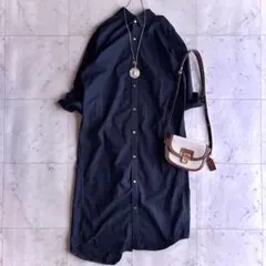 美品 マッキントッシュロンドン ピンタック リネンシャツ 半袖 濃紺 38