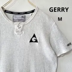 ケ*ン様 GERRY ワッフルT ヘンリーネック ロゴ刺繍 M タイトフィットのサムネイル