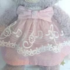 リーナベル　ステラルー　コスチューム ハンドメイド　音符レース　ピンクチェック柄