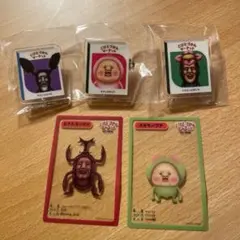 こびとづかん　キャラクターピンバッジ 3個+カード2枚セット（おまけ）