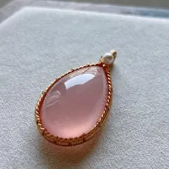 高品質天然ローズクォーツ ペンダントトップ