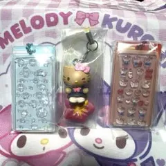 ボンボンドロップチャームキティ・シナモ/平成ギャルチャーム 日焼けキティ 3点