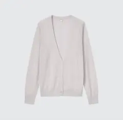 【ユニクロ】ライトVネックカーディガン（ライトグレー）Lサイズ