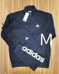 adidas　Ｍ　アディダス　ジャージ上下　メンズ 　ブラック　セット