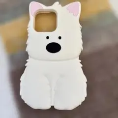 犬型シリコンiPhone16プラスケース