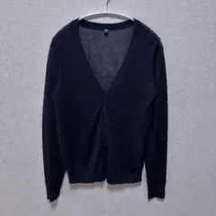 UNIQLO ユニクロ ライトVネック シアーカーディガン 長袖 L ネイビー