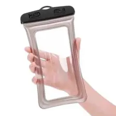 人気防水ケース　防水スマホケース　小物入れ　クッション付　パープル2804