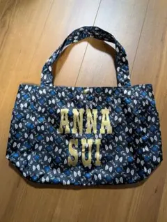 値下中　★美品★ANNA SUI 花と蝶々柄トートバッグ マチ付き ポケット付き