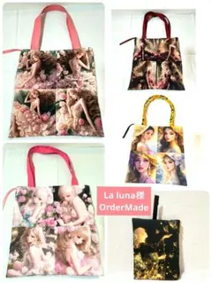 La luna様】ハンドメイドオーダー★女の子★大容量トートバッグ&ポーチ　5点