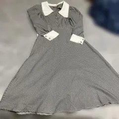 sweet closet チェック襟付きワンピース
