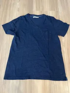 ikka ネイビー Vネック Tシャツ L 半袖