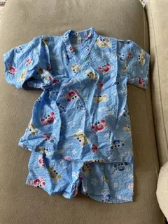 甚平 上下セット 半袖 浴衣 ブルー キッズ　ベビー