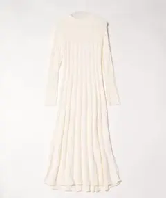 バナナリパブリック リブ ニット ミディ セーター ワンピース ロング 長袖 白