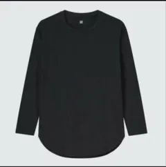ユニクロ コットンロングシャツテールT 長袖 トップス XS