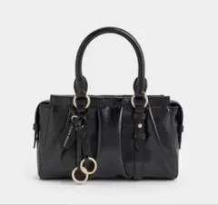 CHARLES&KEITH ブリットン ルーシュドトップハンドルトートバッグ