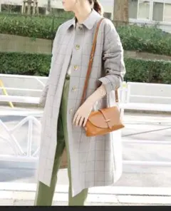 スローブイエナ　ステンカラーコート　チェック　36