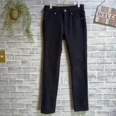 エドウィン スキニーデニム ボアパンツ ブラックデニム 大人可愛い ストレッチ