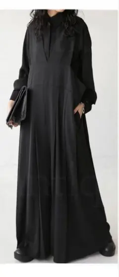 アンティカ 極上落ち感 たっぷりプリーツ ワイドシルエットサロペット新品タグ付き