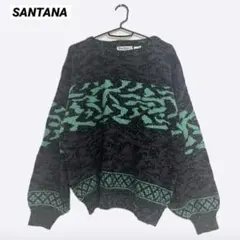 ヴィンテージ 80-90's SANTANA デザインニット総柄 L