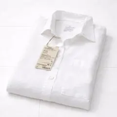 【新品タグ付】無印良品 フレンチリネン 洗いざらしワイドシャツ オーバーサイズ