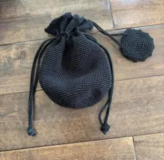 PRADA ブラック ニット 巾着バッグ