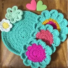 コースター　ドイリー　かぎ針編み　ハンドメイド　花瓶敷き　小物置き 急須置き