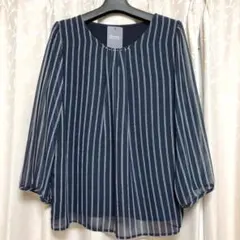 【新品】ビジュー付き ストライプトップス UVカット 冷感 ストレッチ