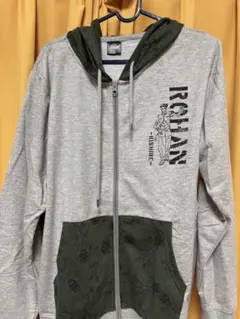 ジョジョの奇妙な冒険　パーカー　長袖　東方仗助　クレイジー・ダイアモンド　グレー ジョジョの奇妙な冒険 パーカー 長袖 東方仗助 クレイジーダイアモンド
