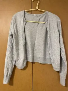 UNIQLO ユニクロ コットンレーヨン クルーネックカーディガン グレー Sのサムネイル