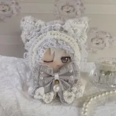 ぬい服 着ぐるみ おすわり ホワイト グレー 11〜12cm ねこ(40)