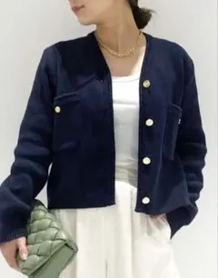 Plage ゴールドボタンニットジャケットカーディガン