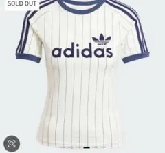 新品L⭐️adidas リニア グラフィック カリTシャツ ホワイト×ネイビー