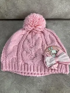 サンリオ　子供用マイメロディーニット帽子　 ピンク