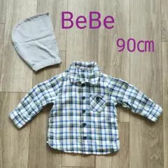 【BeBe ベベ】 長袖シャツ  フード付 90㎝ 男の子用
