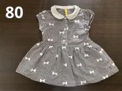 ベビー ワンピース 白黒チェック 80のサムネイル