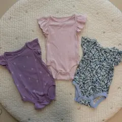 babyGAP フリル袖半袖ロンパース3点セット　80