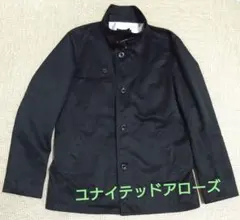 【美品】ユナイテッドアローズ ブラック ステンカラーコート ショート丈　サイズＬのサムネイル