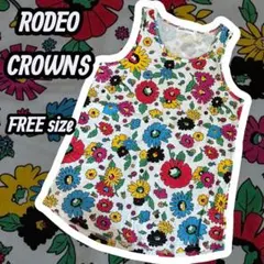 RODEO CROWNS ロデオクラウンズ　タンクトップ　フリーサイズ　花柄のサムネイル