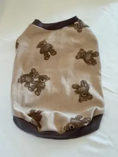 ハンドメイド ペット用 犬服 くま柄　Mサイズ