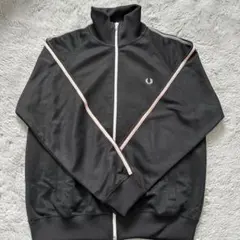 FRED PERRY フレッドペリー トラックジャケット 黒 刺繍ロゴ ジャージ