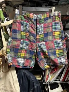 オールドJ.CREW インドマドラスパッチワークコットンショートパンツのサムネイル