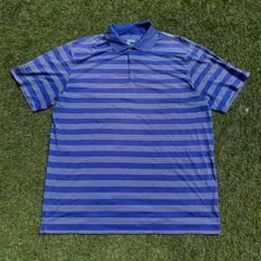 10's NIKE GOLF ポロシャツ ボーダー柄 XXL ブルー y2kのサムネイル