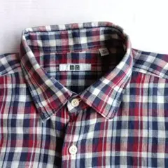 UNIQLO プレミアムリネンシャツ チェック柄 Mサイズ