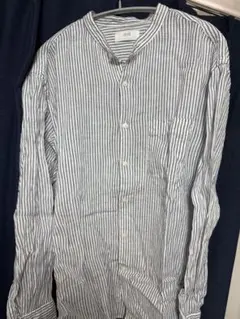 UNIQLO ストライプ バンドカラーシャツ