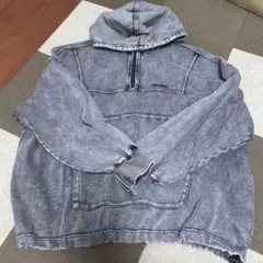 X-girl オーバーサイズデニム風フード付きパーカー